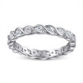 wholesale S925 Sterling Silver Wave Women's Fashion Trendy Ring European and American Best-Seller Full Diamond Eternity Band-0-1
