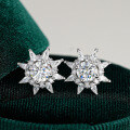 S925 Sterling Silver 1-Carat D Color Moissanite Snowflake Stud Earrings-0-4