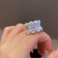 wholesale S925 Sterling Silver Vintage Bohemian Baroque Lace Openwork Crystal Diamond Ring with Italian Brushed Finish-Silver US 6 (Hong Kong 12-13)