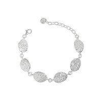 wholesale S925 Sterling Silver 216 Korean Version Ins Niche Light Luxury Design Minimalist Versatile Leaf Texture Women's Bracelet-Silver 925 silver
