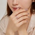 wholesale S925 Sterling Silver Korean INS Style New Symmetrically Set Color Zirconia Open Adjustable Ring Fashion Versatile Women's Hand Jewelry Wholesale-0-1