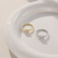 wholesale S925 Sterling Silver Light Luxury High-End Simple Heart-Shaped Zircon Design Versatile Love Ring Wholesale-0-3
