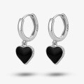 wholesale 925 Sterling Silver Minimalist Drip Enamel Heart Stud Earrings for Women, Versatile, Elegant, and Unique Design with a Cold High-End Aesthetic, European and American Style-0-5