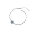 wholesale S925 Sterling Silver Aquamarine Bamboo Bracelet for Women, Fashionable and Elegant, Unique Design, Advanced Ethereal Sparkling Crystal Beaded Bracelet-0-4