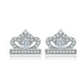 wholesale S925 Sterling Silver Fashion Crown Ring Heart-Shaped Zircon Earrings European and American Necklace High-End Women's Set-0-6