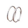 wholesale 999 solid silver Fu character baby bracelet, solid push-pull bangle, pure silver children's jewelry, infant full moon or first birthday gift-0-4