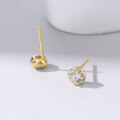 wholesale 925 Sterling Silver Geometric Micro-inlaid Zircon Earrings For Women,ins。-0-5