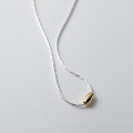 wholesale S925 Sterling Silver Minimalist Gold Bead Necklace Olive Collarbone Chain Layering Necklace for Women Y00708-0-3