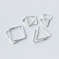 wholesale S925 Sterling Silver Ear Studs for Women, Sweet and Fashionable Geometric Shapes, Minimalist Ear Clasps, Square and Triangle Accessories E1548-0-0