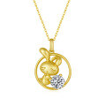 wholesale S925 silver Year of the Tiger pendant with 1-carat moissanite, Q-version cartoon zodiac necklace pendant-0-8