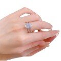 wholesale S925 Sterling Silver Imported High Carbon Diamond 9*11 White Diamond European and American Wish Bestseller Micro-Set Ring for Women-0-4