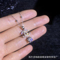 S925 Silver Moissanite Necklace, Double C Pendant, Light Luxury Style-0-1