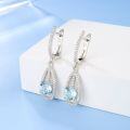 wholesale S925 Sterling Silver European Style Fashion Topaz Earrings with British Clasp, Gemstone Studs for Women, Cross-Border Live Streaming New Arrival-0-0