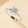 Copper Gold-Plated Square Cut Zircon Women's Solitaire Ring, Fashionable Minimalist Commuter Style, Direct from Manufacturer-0-0