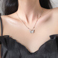 wholesale S925 Silver Nalan Fresh Sweet Ins Style Small and Exquisite Design Diamond-inlaid Butterfly Filigree Bead Necklace Y02135-0-1