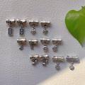 wholesale Metal Material 999 Sterling Silver Bamboo Joint with Coin, Peace and Blessings Character Through-Hole Pendant Dangle Bead, DIY Vermilion Bead Bracelet String Accessories-0-0