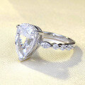 wholesale S925 Sterling Silver New Fashion Luxury High-Carbon Diamond Teardrop 8*12 Ring, Popular in Europe and America-0-2