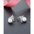 wholesale 925 Sterling Silver Snow Queen Pearl Earrings, Australian White High-Luster Pearls, Fashion Design, Light Luxury High-End Stud Earrings-0-2
