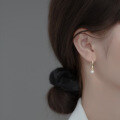 wholesale S925 Sterling Silver Sweet Ear Hooks Women Korean Summer Fresh and Elegant Pearl Minimalist Earrings M00423-0-1