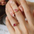 wholesale S925 sterling silver red elk with pink diamond love ring, gentle style, unique design, fashionable luxury, sparkling-0-3