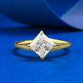 wholesale S925 Silver 6*6mm Princess Cut White Diamond Small Fresh Fashion Ring for Spring and Summer Seasons-0-5