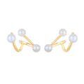 wholesale S925 Gold-Plated Silver Minimalist Japanese Jouet* Style Freshwater Pearl 3D Unique Clip Earrings Niche Design-0-4