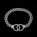 wholesale Metal material first: High carbon diamond keel bracelet for women, 125mm round eight hearts and eight arrows, luxurious full diamond, 16-20cm-0-1