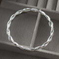 wholesale 999 Silver Fresh, Sweet, Ins Style, Niche Design Twisted Filigree Closed Hoop Bracelet S7865-0-2