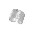 wholesale S925 sterling silver new car flower hammered wide band ring for women, high-end, niche, personality, ins-style, sparkling scale ring-0-5