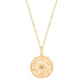 925 Silver Gilded 18K Gold French Vintage Floral Openwork Zircon Pendant Necklace-0-3