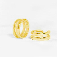 wholesale S925 Sterling Silver INS Minimalist Double-Layer Line Ear Cuffs for Women, Hypoallergenic-Gold 925 silver