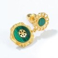 wholesale S925 Sterling Silver European and American New Minimalist Fashion Snowflake Earrings with Malachite Christmas Series Wholesale from Manufacturers-0-2