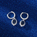 wholesale S925 Sterling Silver Cloud-Pull Jewelry Earrings, Light Luxury 5A Ultra-Sparkling Zircon Earrings, Elegant Sapphire Earrings for Banquets and Evenings-0-3