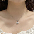 S925 Sterling Silver Kaleidoscope Necklace with Moissanite Pendant-0-2