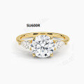wholesale 18k Gold, Platinum, 9k/10k/14k Gold Light Luxury High-End Moissanite 1 Carat Engagement Ring Setting-0-1