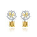 wholesale S925 Silver Designer Natural Topaz Earrings, Butterfly Blossom Nature-Inspired Design-0-0