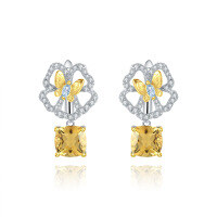 wholesale S925 Silver Designer Natural Topaz Earrings, Butterfly Blossom Nature-Inspired Design-Red agate earrings
