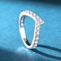 925 Silver Moissanite V-Shape Stackable Ring-0-2