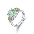 wholesale S925 silver gemstone ring with natural topaz, luxurious, fashionable, and trendy-0-1