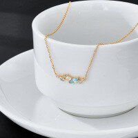 wholesale Sterling silver with blue topaz, Duli new necklace for women, uniquely designed, luxury-style, versatile, elegant necklace-Sky Blue Topaz Necklace 925 Silver