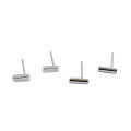 wholesale S925 Sterling Silver YH305-304 Korean Version T-shaped Design Ins Versatile Minimalist Smooth Small Square Stud Earrings-0-4