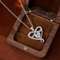 wholesale S925 Sterling Silver Infinity Love Heart Pendant Necklace for Women, Versatile and High-End, Ideal Gift for Girlfriend-0-1