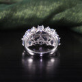 wholesale S925 Sterling Silver with Natural Topaz Floral Gemstone Ring Women's Jewelry-0-2