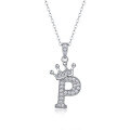 wholesale 925 silver popular 26-letter alphabet necklace for women, stylish and elegant moissanite cross-border collarbone chain-0-20