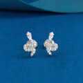 wholesale S925 Sterling Silver Exquisite Full Diamond Snake Earrings, Luxury Design, Fashionable and Elegant, Live Streaming Edition-0-5