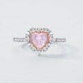 wholesale Metal material, Runaway Princess Pink Heart Zircon Pearl Ring for Women, Small and Exquisite, High-End Index Finger Ring, Elegant and Sweet, Versatile Band-0-2