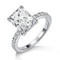 wholesale 18K Gold Plated S925 Sterling Silver Cross-Border Best-Selling 4-Carat Radiant Cut Moissanite Ring for Women-0-4