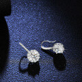 S925 Silver Moissanite Earrings, Luxury Round Setting, Factory Direct Wholesale-0-2