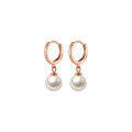 wholesale S925 silver autumn short round synthetic pearl diamond-studded ear clips women's Korean-style earrings M00907-0-4
