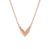 wholesale S925 Sterling Silver 0127 Korean Version Ins Small and Unique Design Minimalist Elegant Versatile Glossy Heart-shaped Textured Pendant Necklace for Women-Rose gold 925 silver
